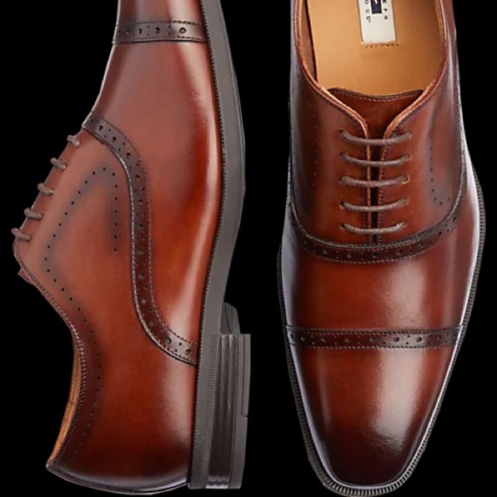 Joesph Abboud Cognac Wingtip Shoes